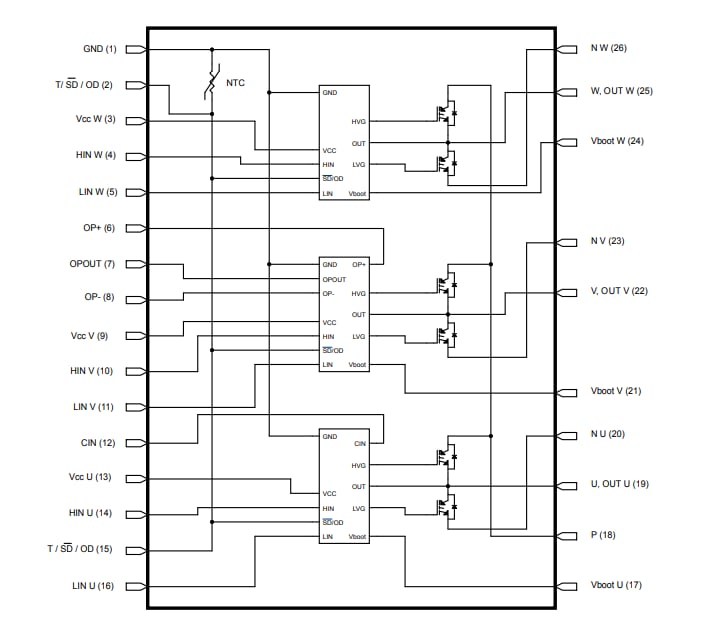Schematic - STMicroelectronics STGIPQ4C60T-HZ SLLIMM nano IGBTs